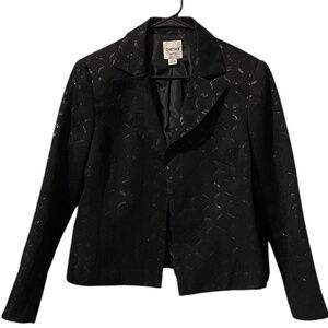 Chetta B New York Blazer Textured Metallic Geometric Flaw: Missing Button 14